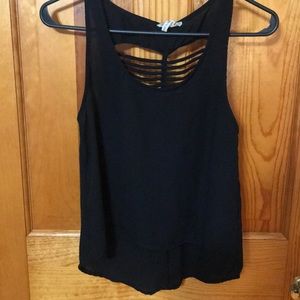 Sheer black crop tank top